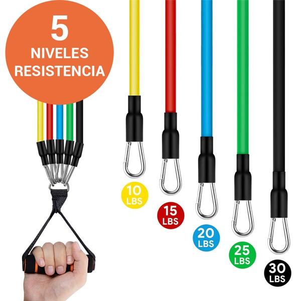 Set 11 Piezas Bandas Elásticas De Resistencia Ejercicios "Elasticfit"